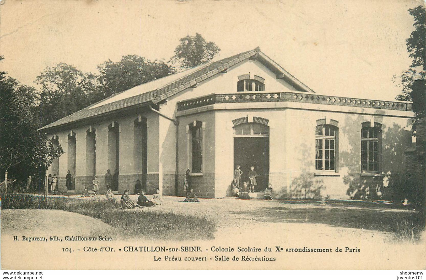 CPA CHATILLON SUR SEINE-Colonie Scolaire-Le Préau Couvert-104-Timbre        L1939 - Chatillon Sur Seine