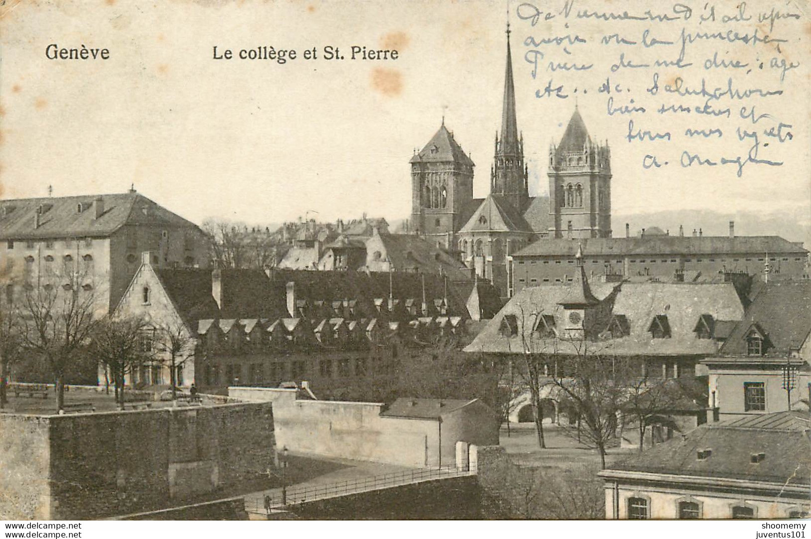 CPA Genève-Le Collège St Pierre-Timbre       L1929 - Genève