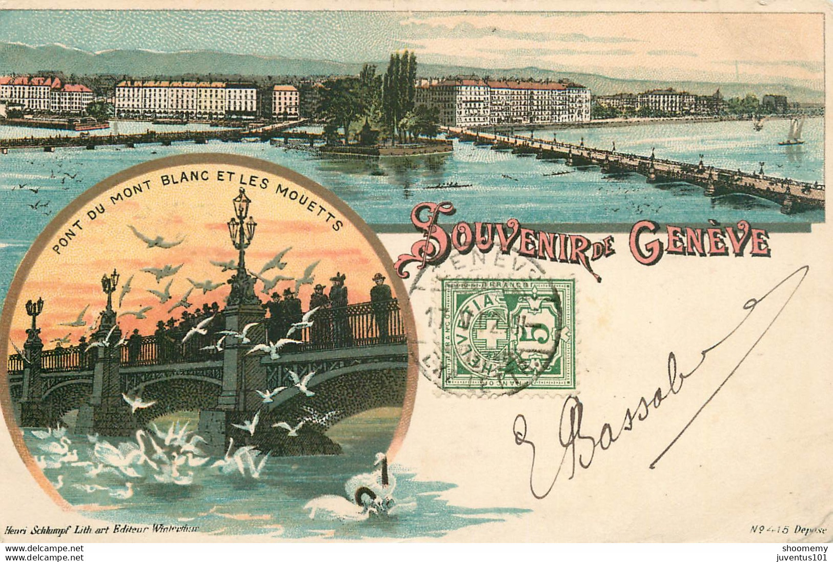 CPA Souvenir De Genève-Timbre       L1859 - Genève