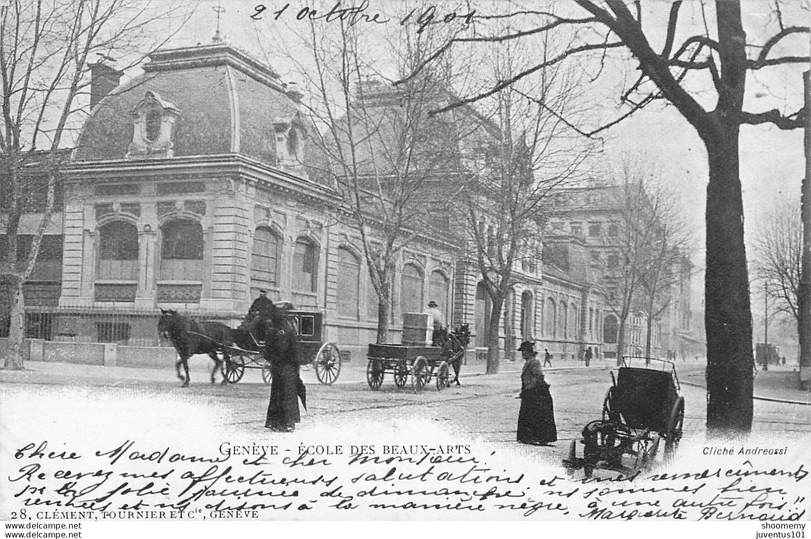 CPA Genève-Ecole Des Beaux Arts-Timbre      L2153 - Genève