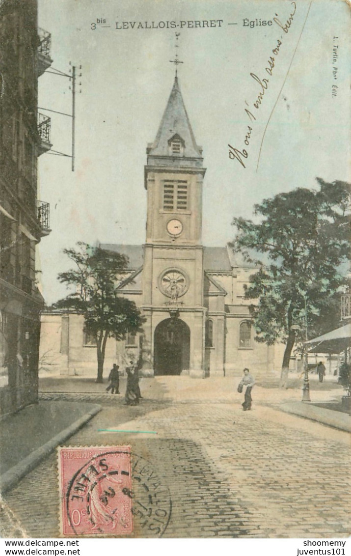 CPA Levallois Perret-Eglise-3 Bis-Timbre      L2150 - Levallois Perret