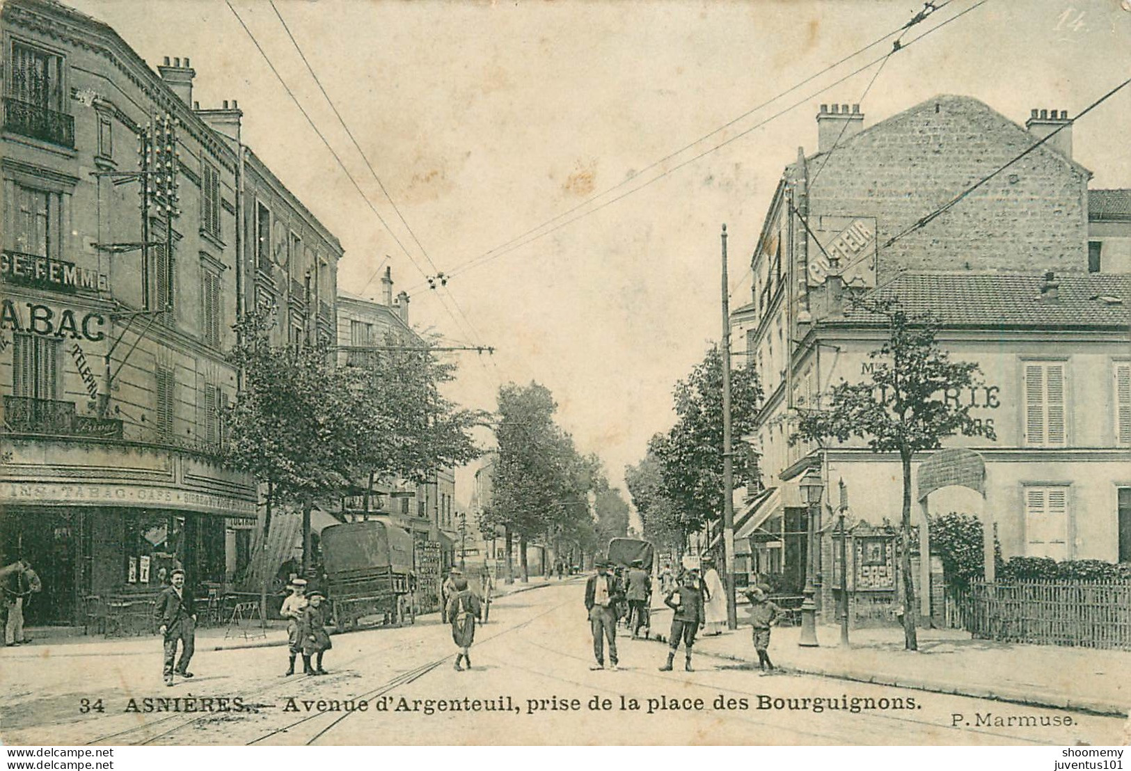 CPA Asnières-Avenue D'Argenteuil Prise De La Place Des Bourguignons-34-Timbre-En L'état      L2150 - Asnieres Sur Seine