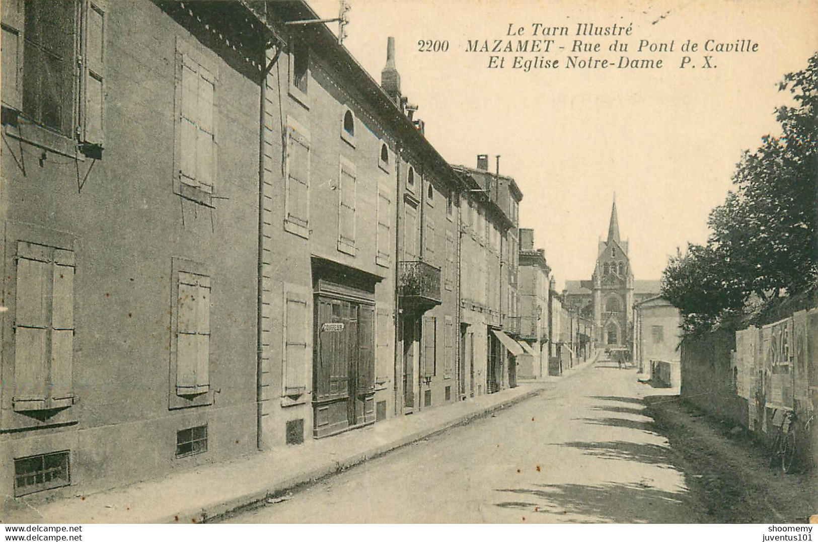 CPA Mazamet-Rue Du Pont De Caville Et église Notre Dame-2200-Timbre      L2146 - Mazamet