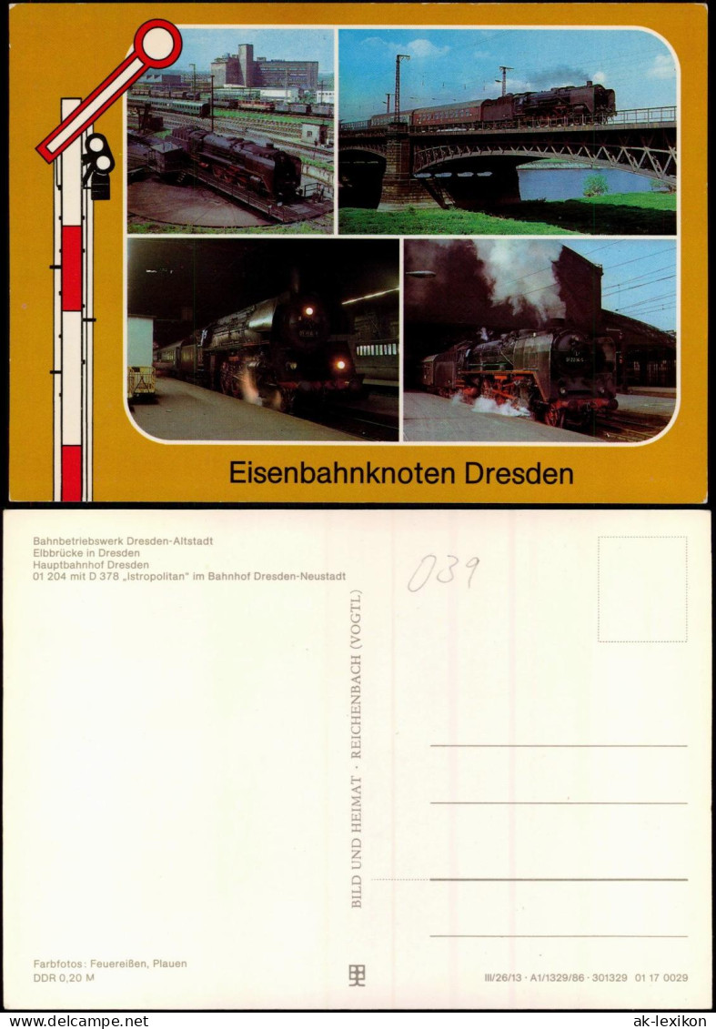 Eisenbahn Dresden Bahnbetriebswerk DD-Altstadt, Elbbrücke, Hauptbahnhof 1986 - Dresden