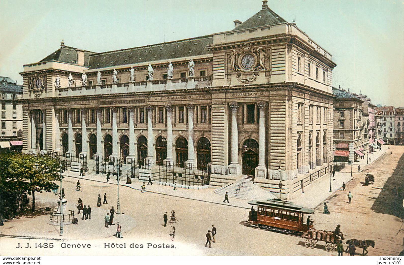 CPA Genève-Hôtel Des Postes-1435-Timbre    L2114 - Genève