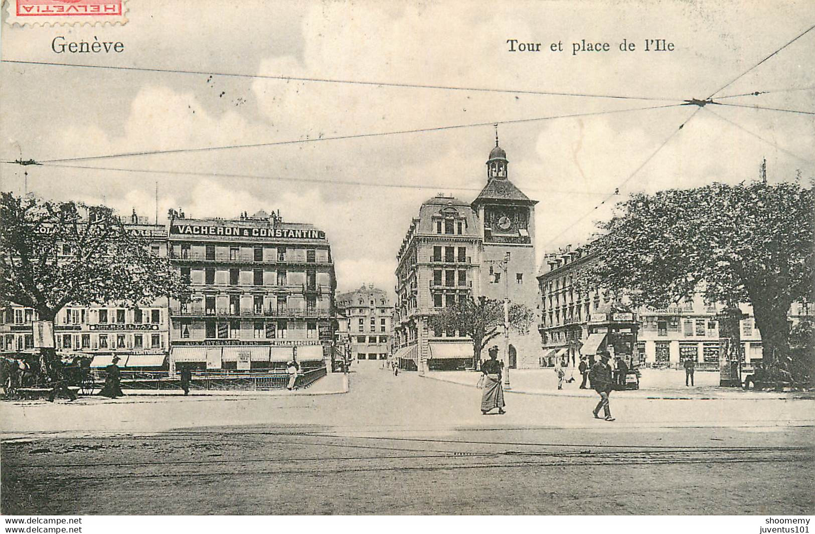 CPA Genève-Tour Et Place De L'ile-Timbre    L2114 - Genève