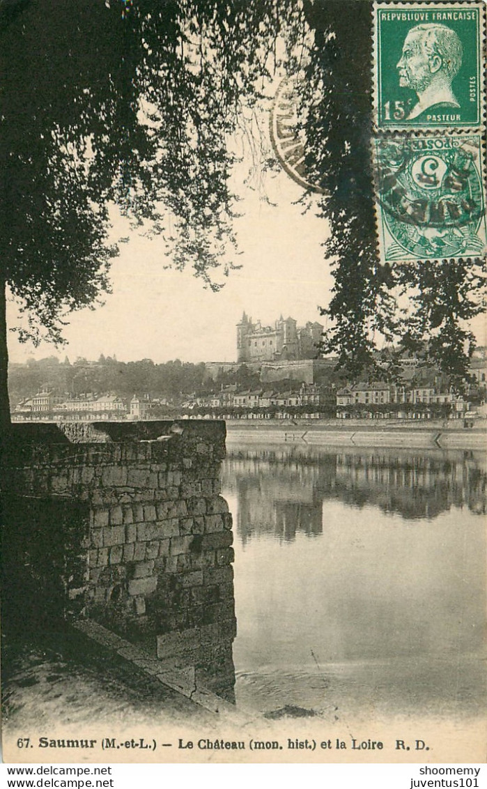 CPA Saumur-Le Château Et La Loire-67-Timbre     L2113 - Saumur