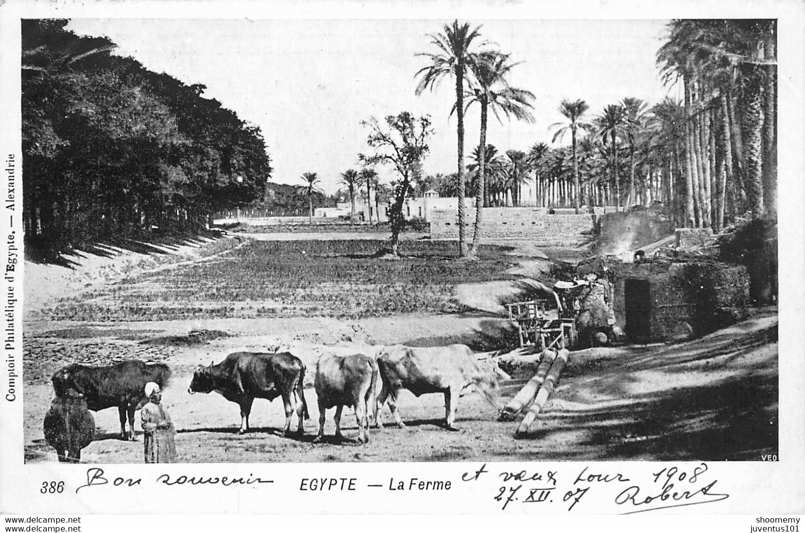 CPA Egypte-La Ferme-Timbre     L2113 - Sonstige & Ohne Zuordnung