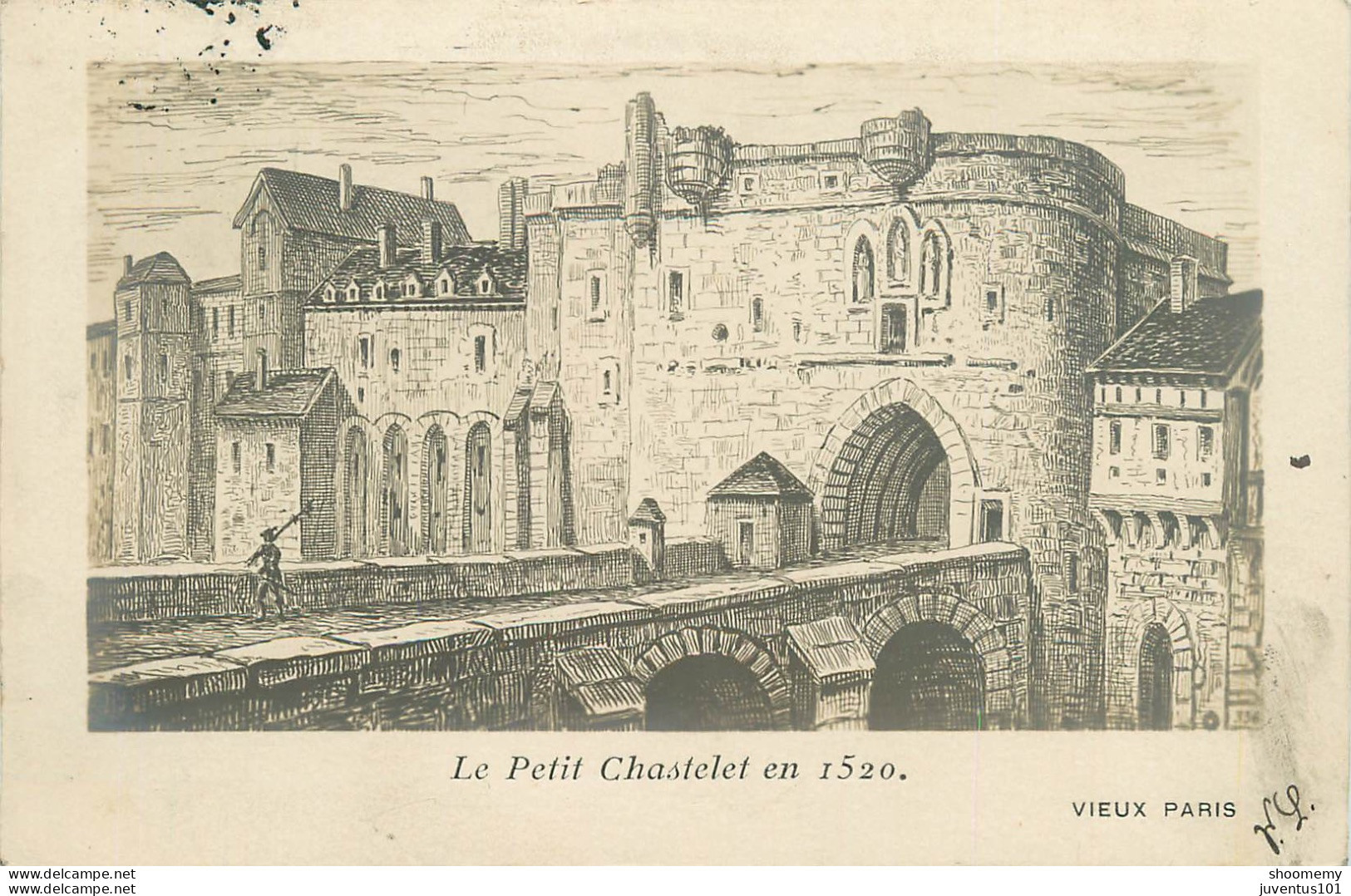 CPA Vieux Paris-Le Petit Chastelet En 1520-Timbre         L2178 - Otros Monumentos