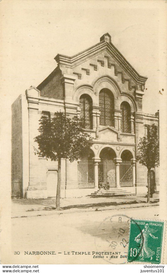 CPA Narbonne-Le Temple Protestant-30-Timbre         L2178 - Narbonne