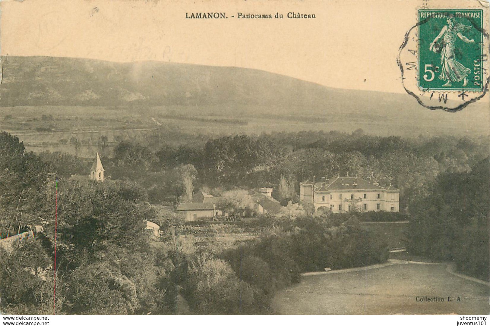 CPA Lamanon-Panorama Du Château-Timbre    L2178 - Altri & Non Classificati