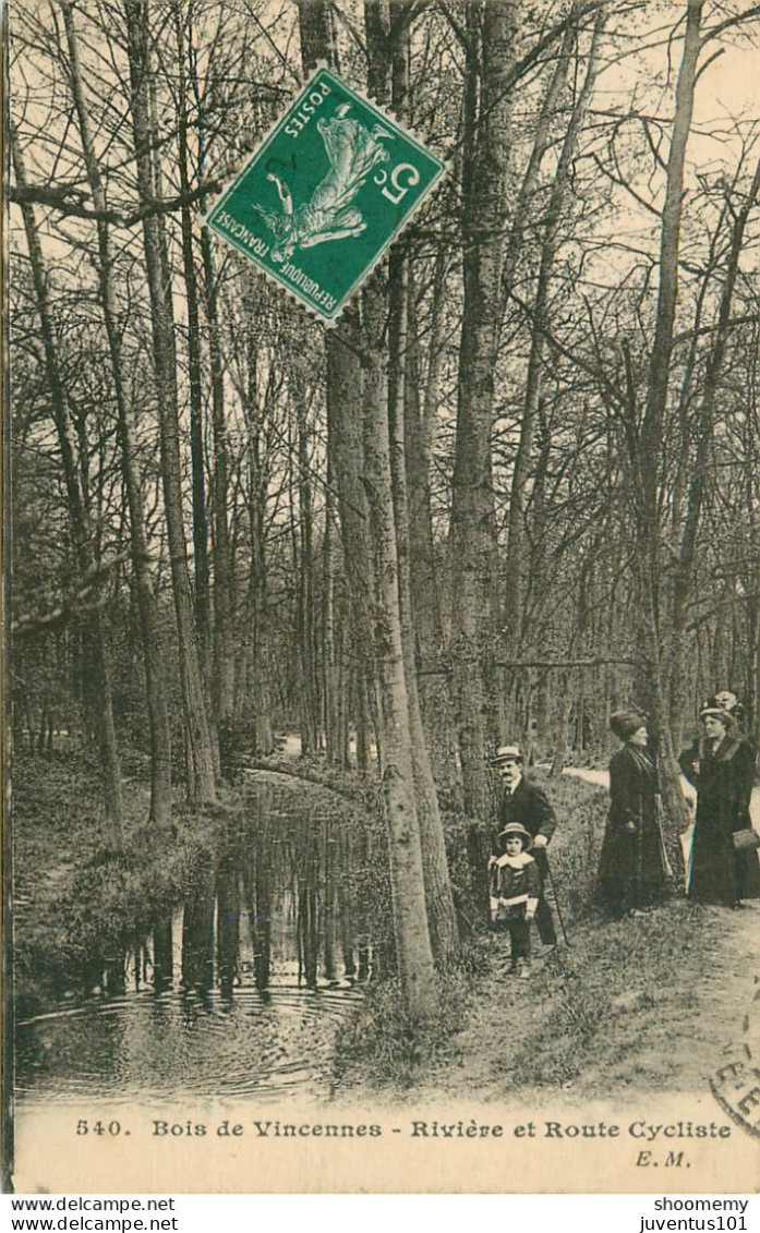 CPA Bois De Vincennes-Rivière Et Route Cycliste-540-Timbre    L2177 - Vincennes