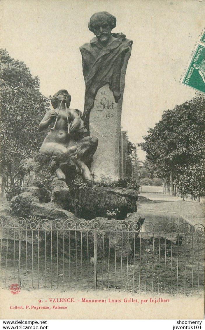 CPA Valence-Monument Louis Gallet-9-Timbre    L2163 - Valence