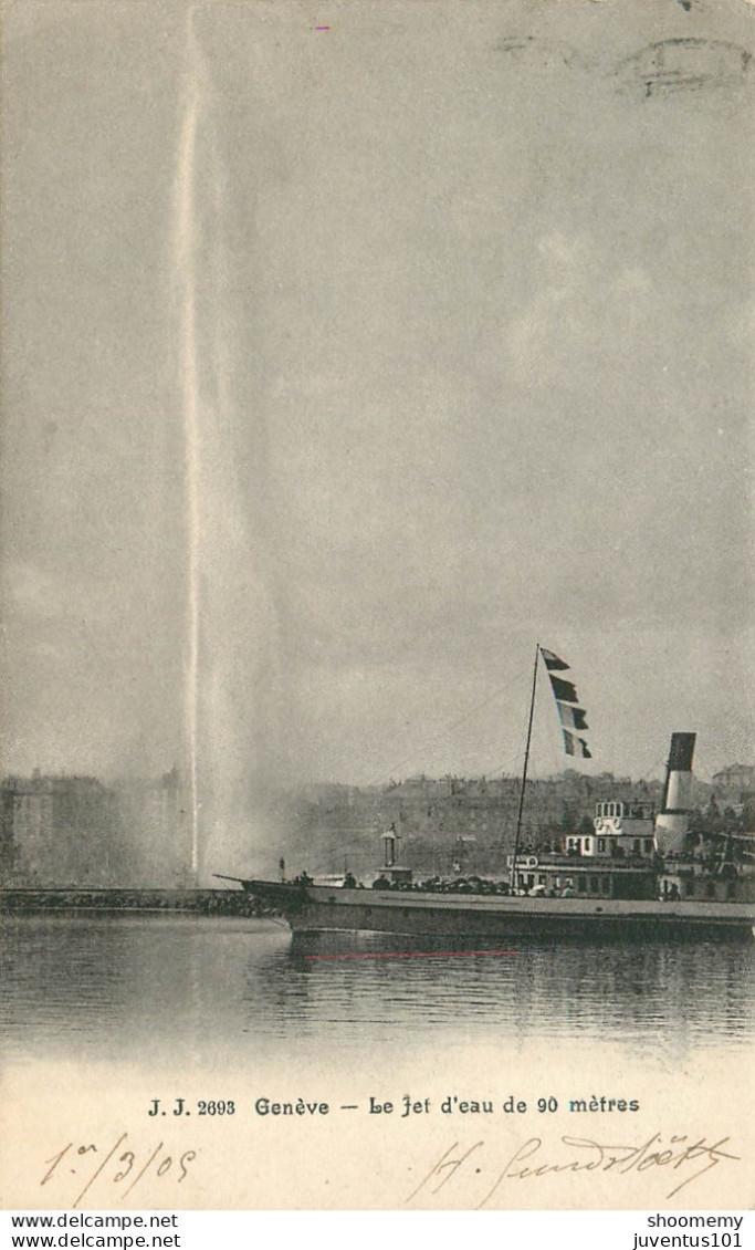 CPA Genève-Le Jet D'eau-2693-Timbre     L2161 - Genève