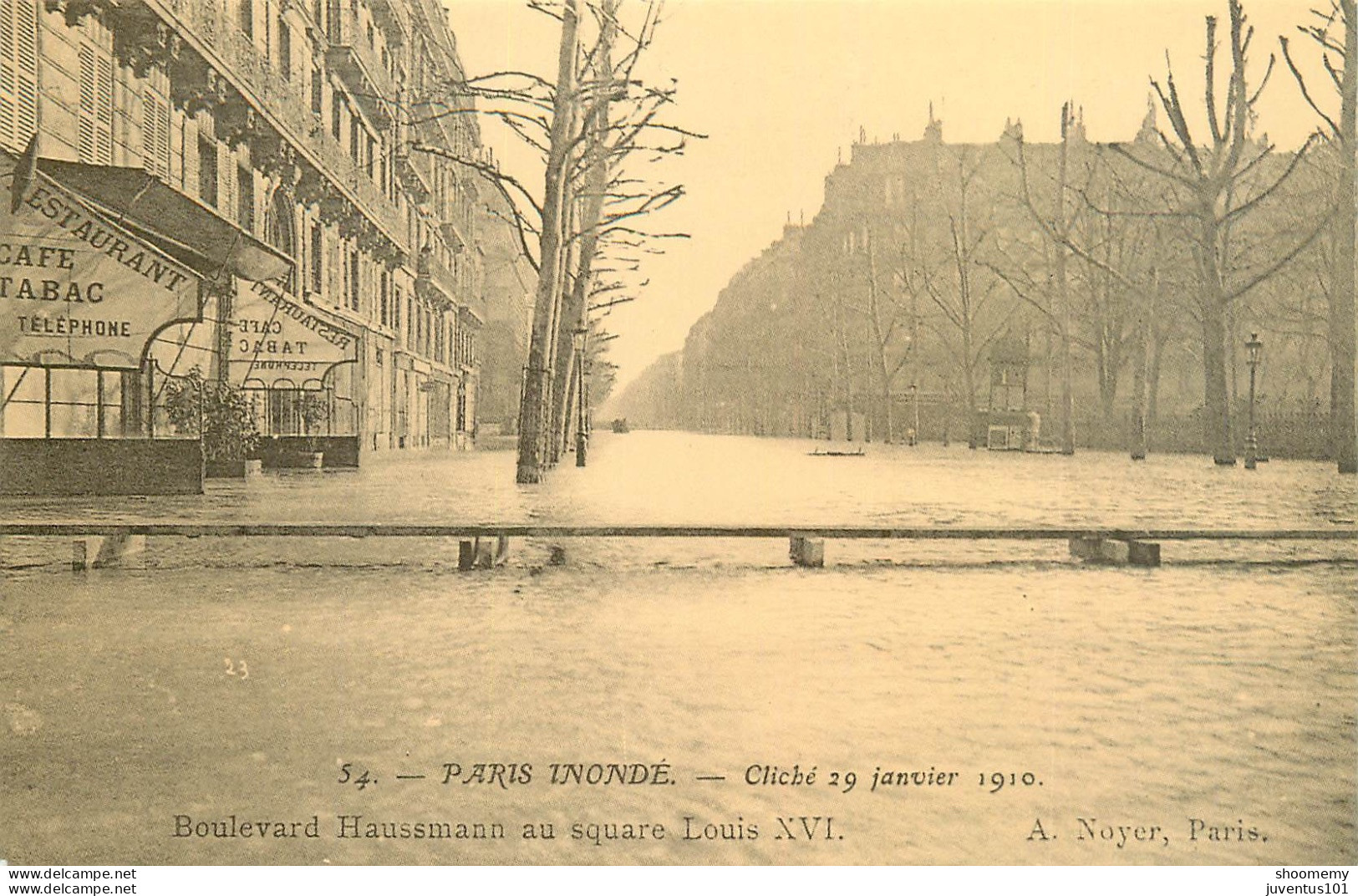 CPA Reproduction CECODI-Paris Inondé-Boulevard Haussmann Au Square Louis XVI-54       L2244 - Paris Flood, 1910