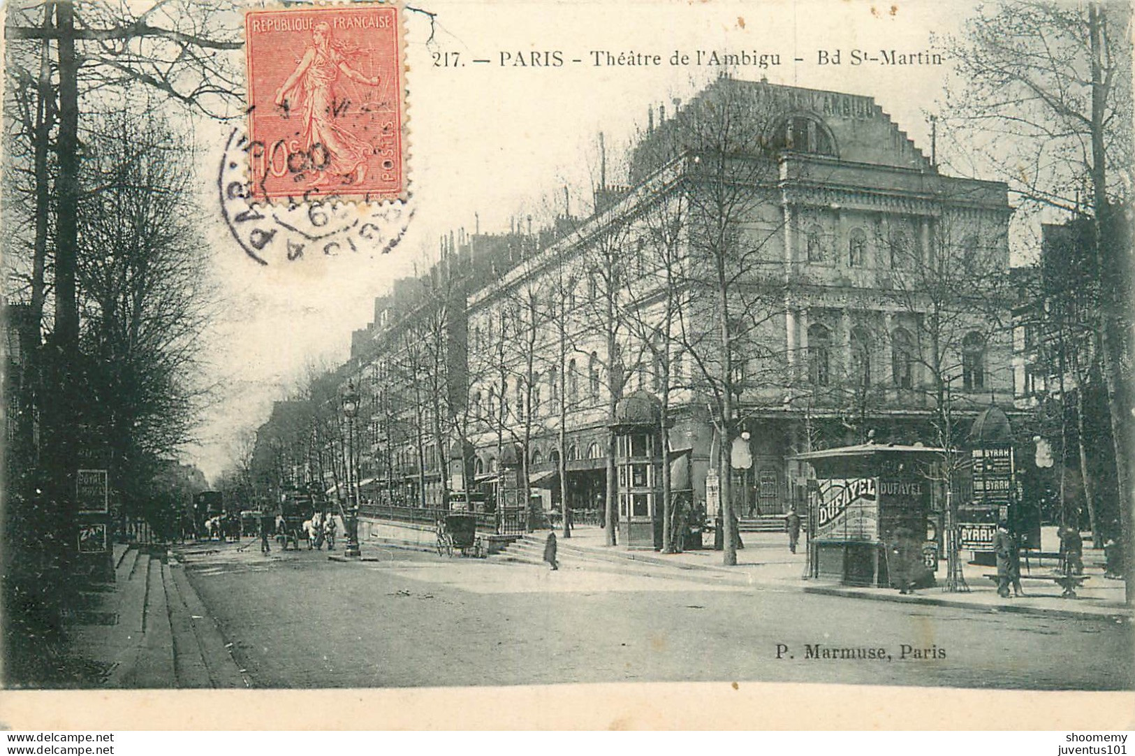 CPA Paris-Théâtre De L'Ambigu-Boulevard St Martin-Timbre      L2234 - Otros Monumentos