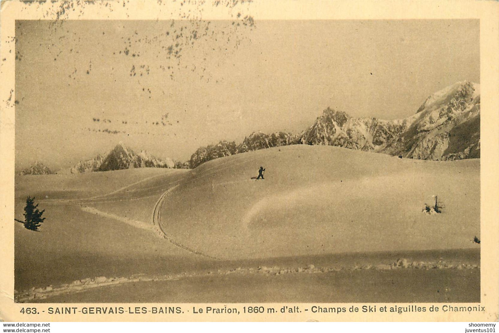 CPA Saint Gervais Les Bains-Le Prarion-Champs De Ski Et Aiguilles De Chamonix-Timbre      L2231 - Saint-Gervais-les-Bains