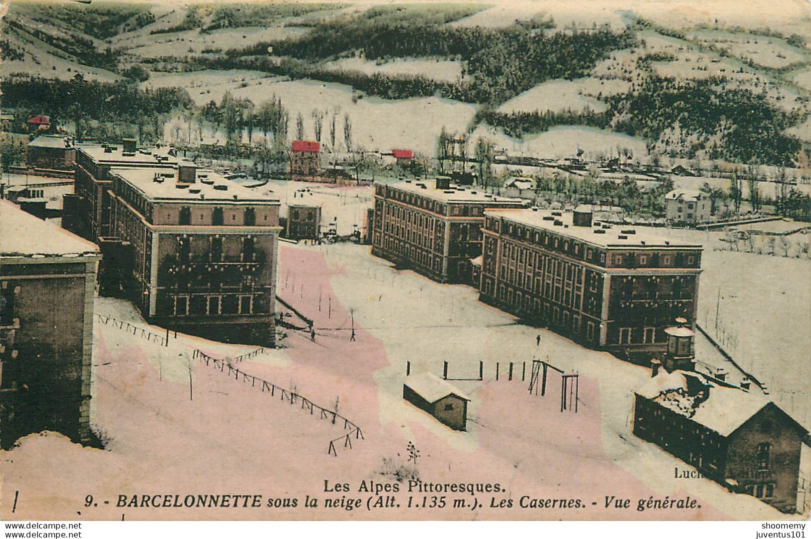 CPA Barcelonnette Sous La Neige-Les Casernes-Vue Générale-9-Timbre      L2212 - Barcelonnetta