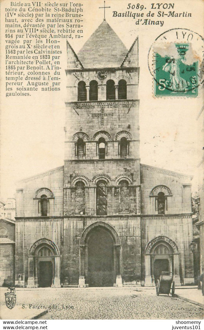 CPA Lyon-La Basilique De St Martin D'Ainay-5089-Timbre       L2210 - Autres & Non Classés