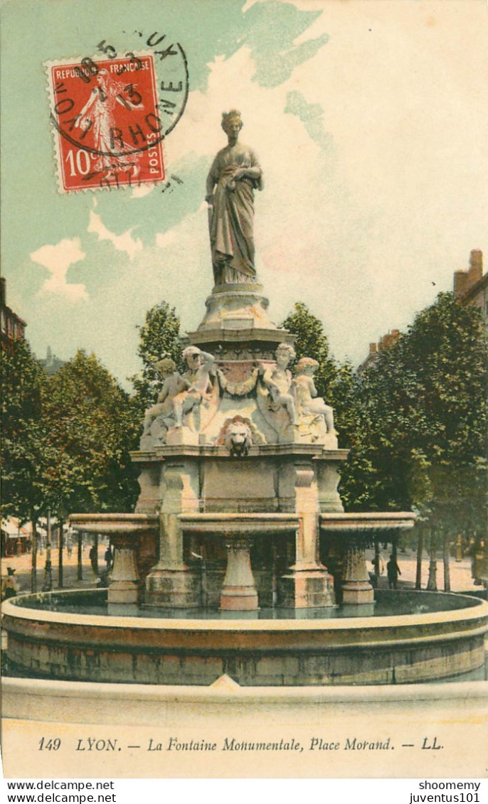 CPA Lyon-La Fontaine Monumentale Place Morand-149-Timbre       L2210 - Autres & Non Classés