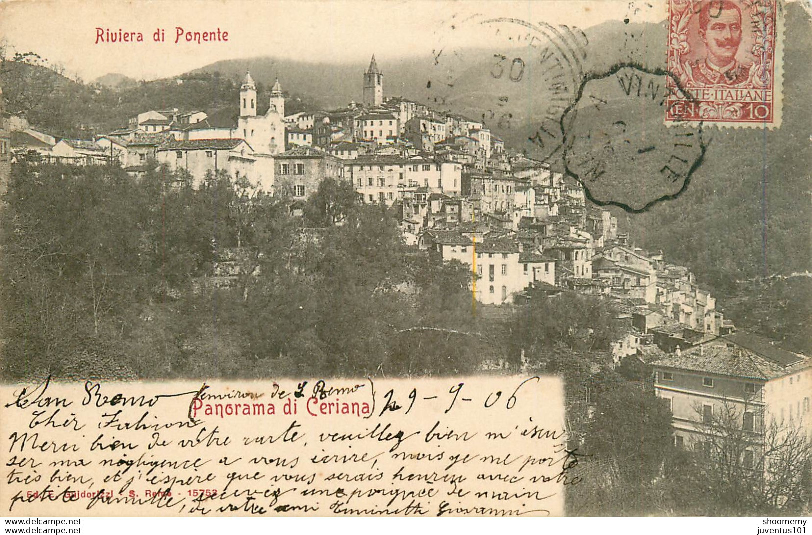 CPA Panorama Di Ceriana-Timbre-déchirure Milieu Droit     L2203 - Other & Unclassified