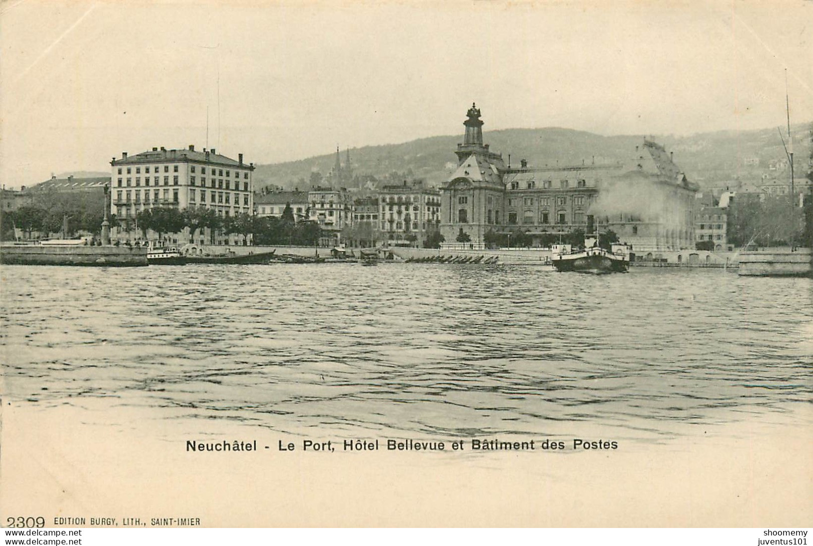 CPA Neuchatel-Le Port, Hôtel Bellevue Et Bâtiment Des Postes   L2315 - Neuchâtel