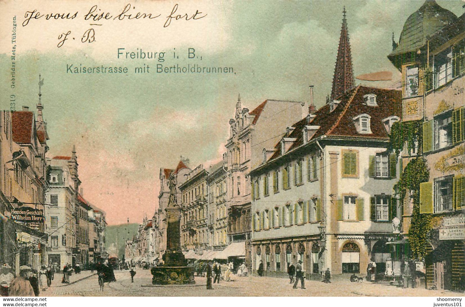 CPA Freiburg I. Bresgau-Kaiserstrasse Mit Bertholdbrunnen-Timbre     L2275 - Freiburg I. Br.