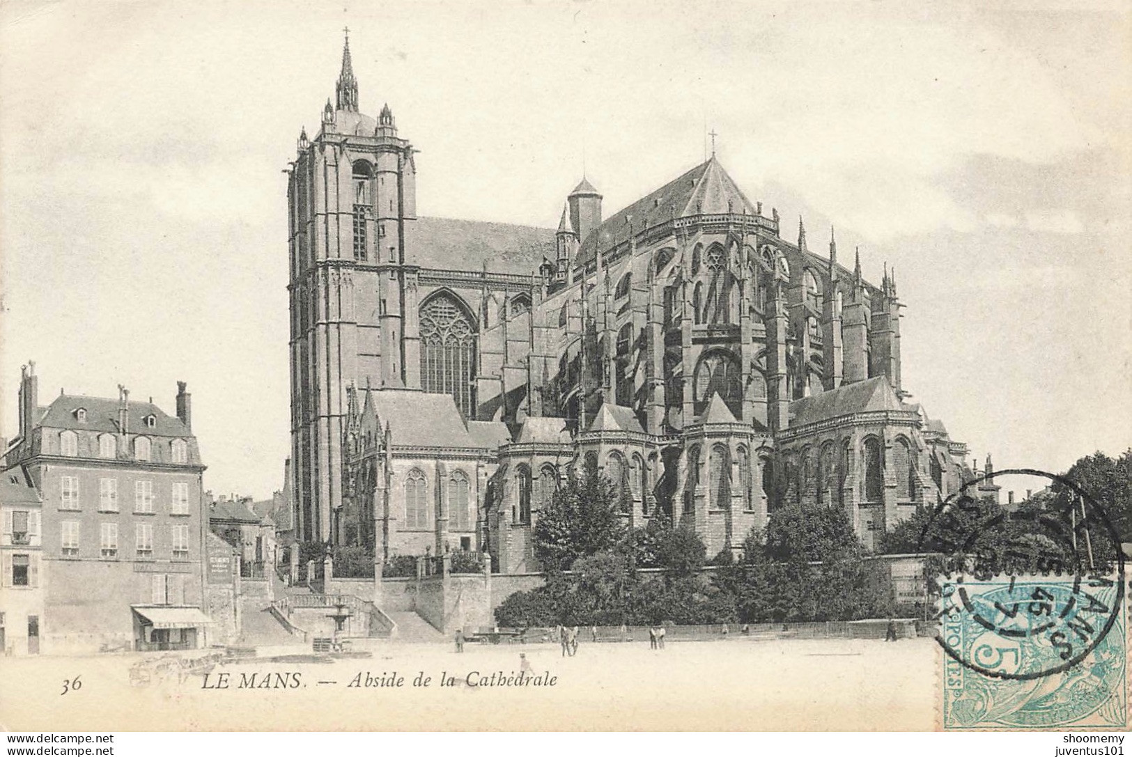 CPA Le Mans-Abside De La Cathédrale-36-Timbre      L2401 - Le Mans