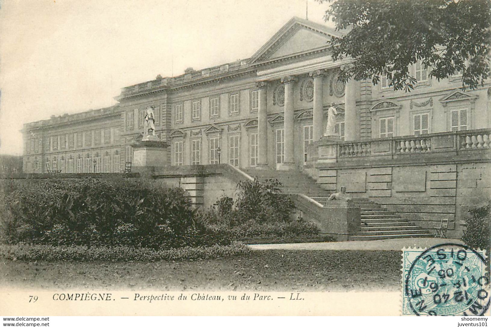 CPA Compiègne-Perspective Du Château, Vu Du Parc-79-Timbre   L2342 - Compiegne