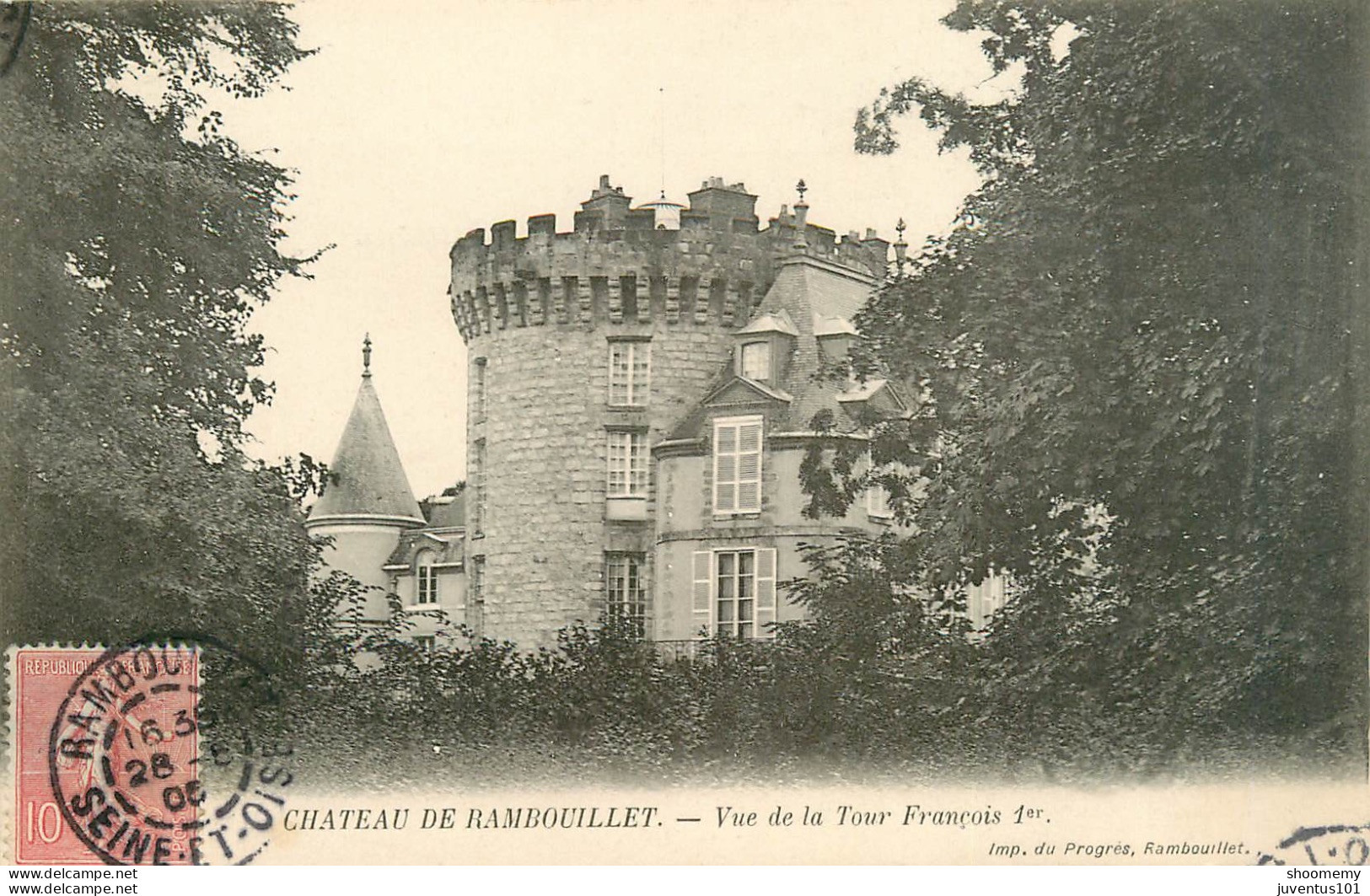 CPA Château De Rambouillet-Vue De La Tour François 1er-Timbre    L2332 - Rambouillet (Kasteel)