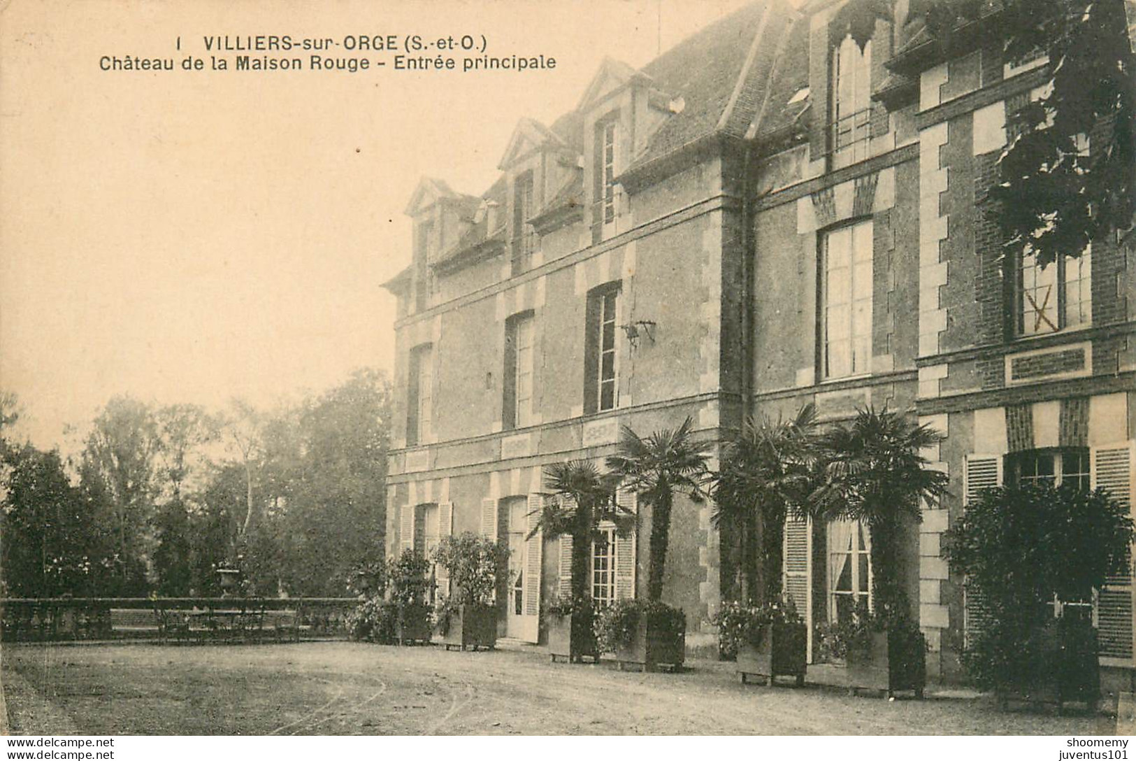 CPA Villiers Sur Orge-Château De La Maison Rouge-Entrée Principale-1-Timbre     L2321 - Other & Unclassified