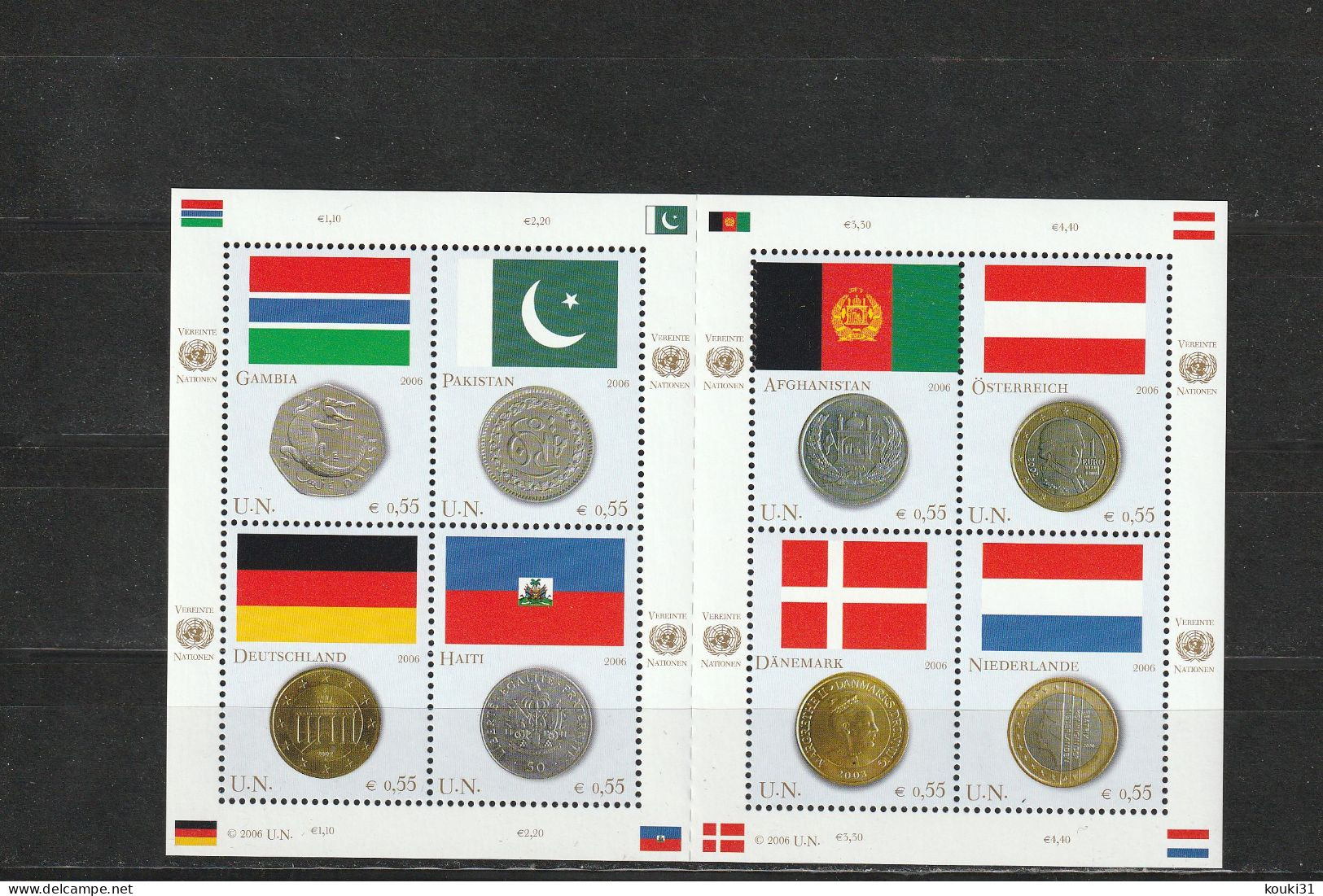 Nations Unies (Vienne) YT 488/95 ** : Drapeaux Et Monnaies - 2006 - Unused Stamps