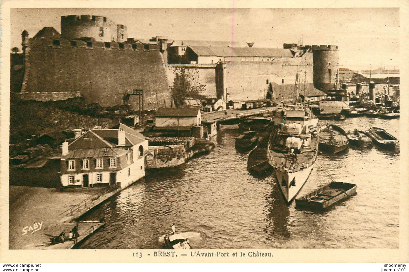 CPA Brest-L'Avant Port Et Le Château-113-Timbre      L2320 - Brest
