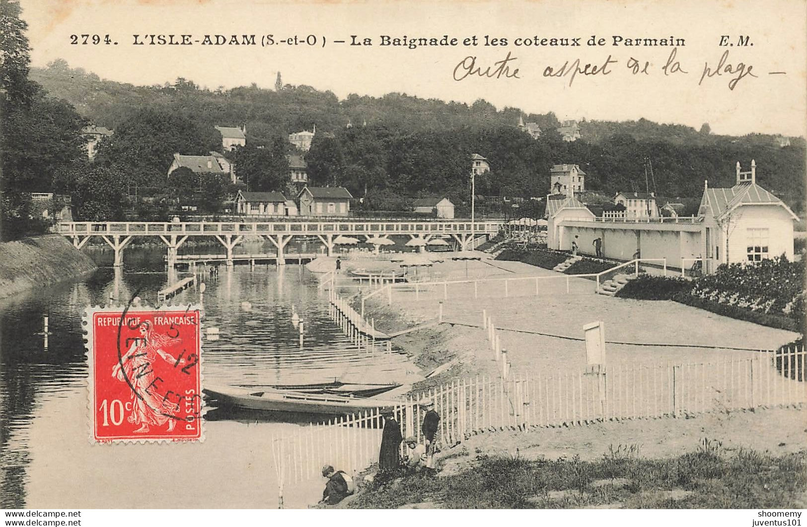 CPA L'Isle Adam-La Baignade Et Les Coteaux De Parmain-2794-Timbre      L2445 - L'Isle Adam