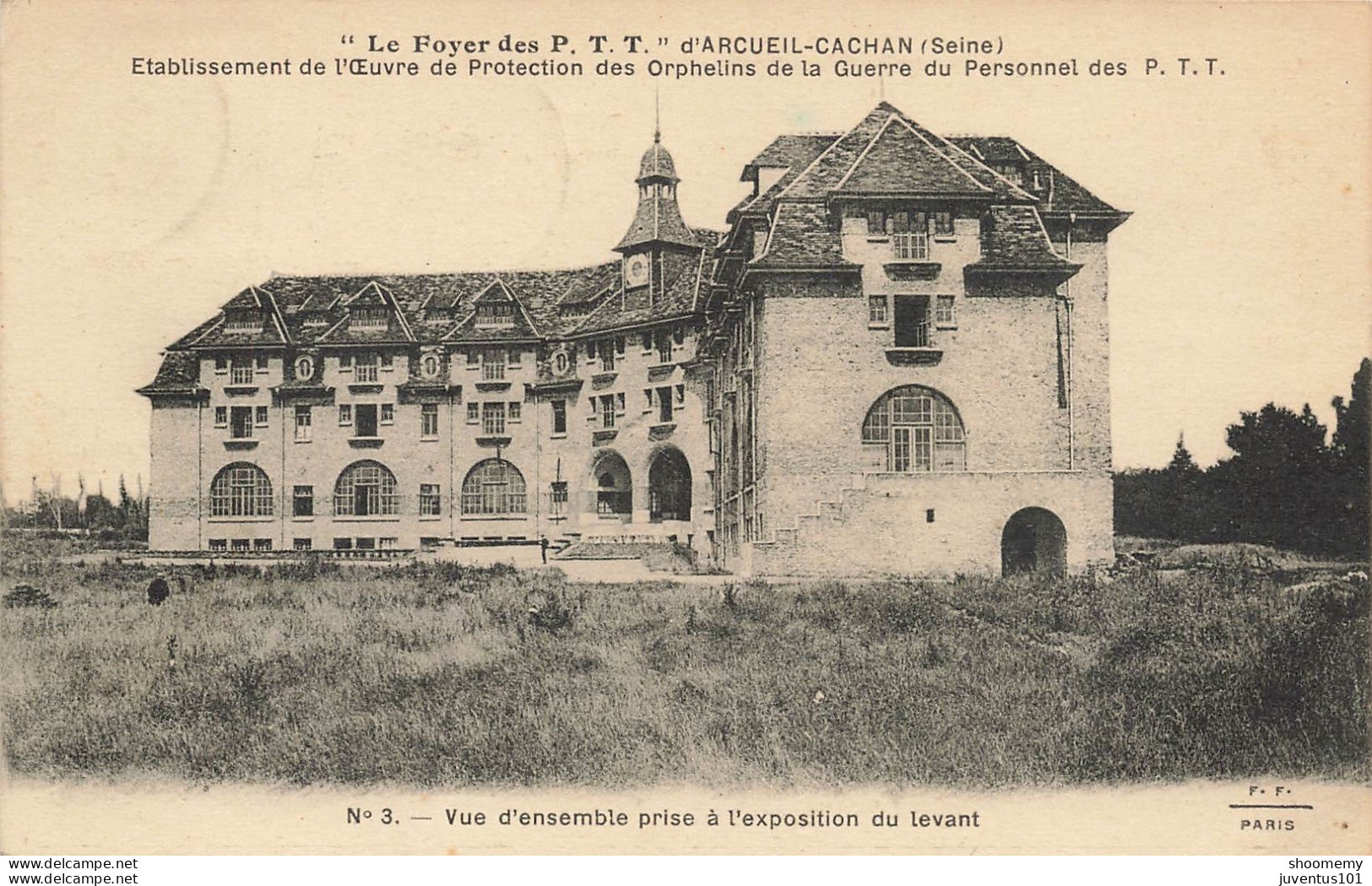 CPA Arcueil Cachan-Le Foyer Des P.T.T.-Vue D'ensemble Prise à L'exposition Du Levant-3-Timbre      L2445 - Arcueil