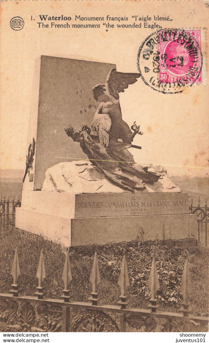 CPA Waterloo-Monument Français L'Aigle Blessé-Timbre      L2416 - Waterloo