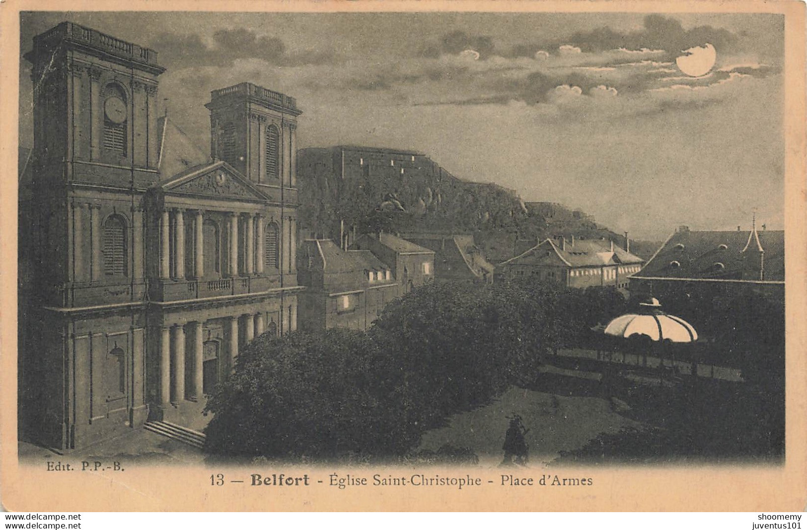 CPA Belfort-Eglise Saint Christophe-Place D'Armes-13-RARE      L2417 - Belfort - Stadt