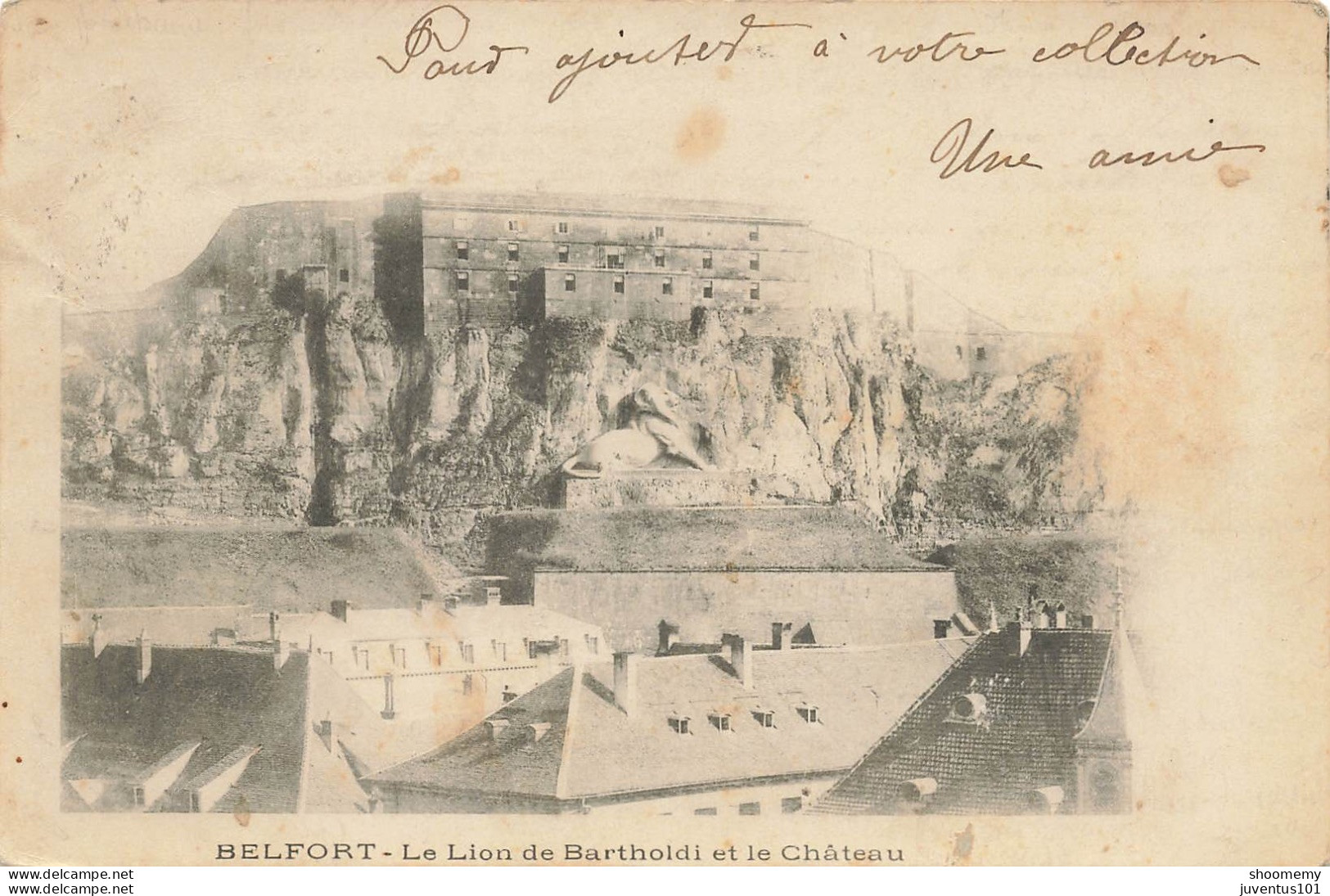 CPA Belfort-Le Lion De Bartholdi Et Le Château      L2417 - Belfort – Le Lion