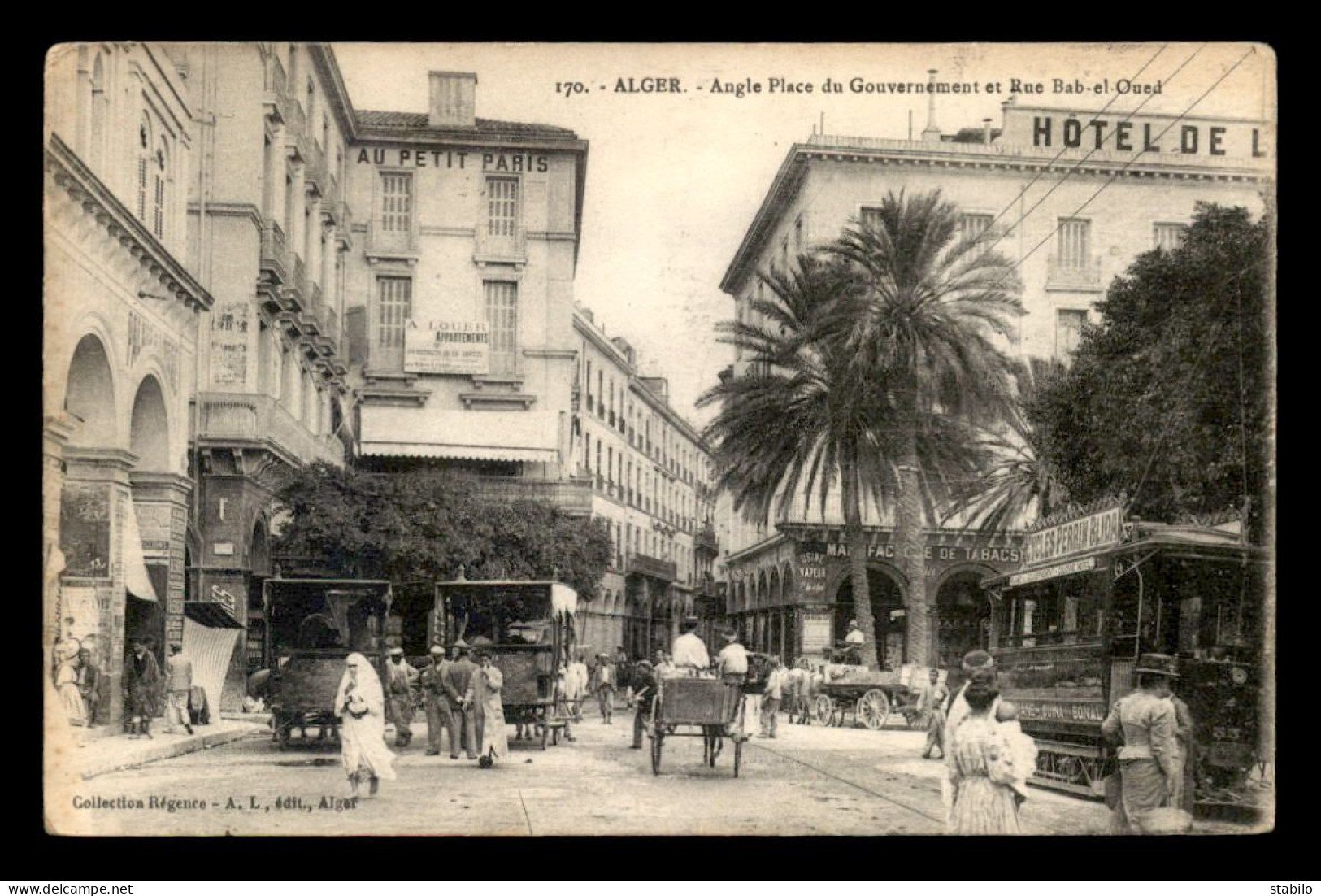 ALGERIE - ALGER - ANGLE PLACE DU GOUVERNEMENT ET RUE BAB-EL-OUED - Algiers