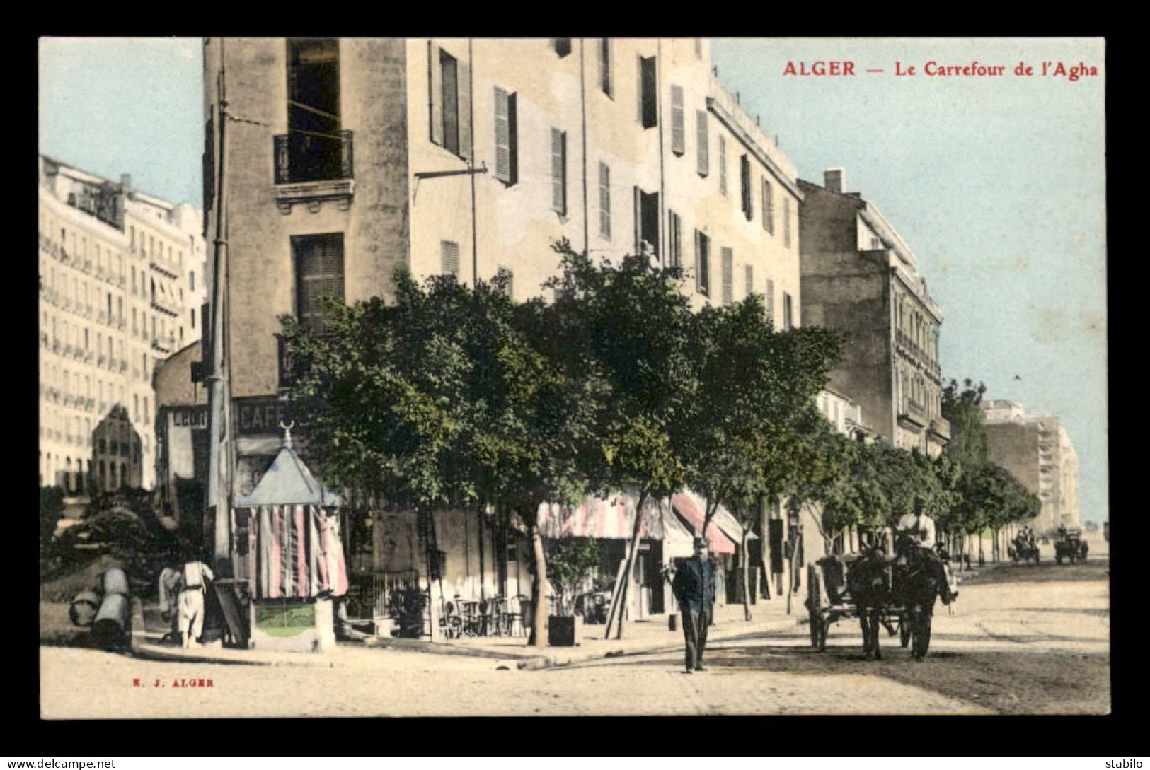 ALGERIE - ALGER - CARREFOUR DE L'AGHA - CARTE COLORISEE - Alger