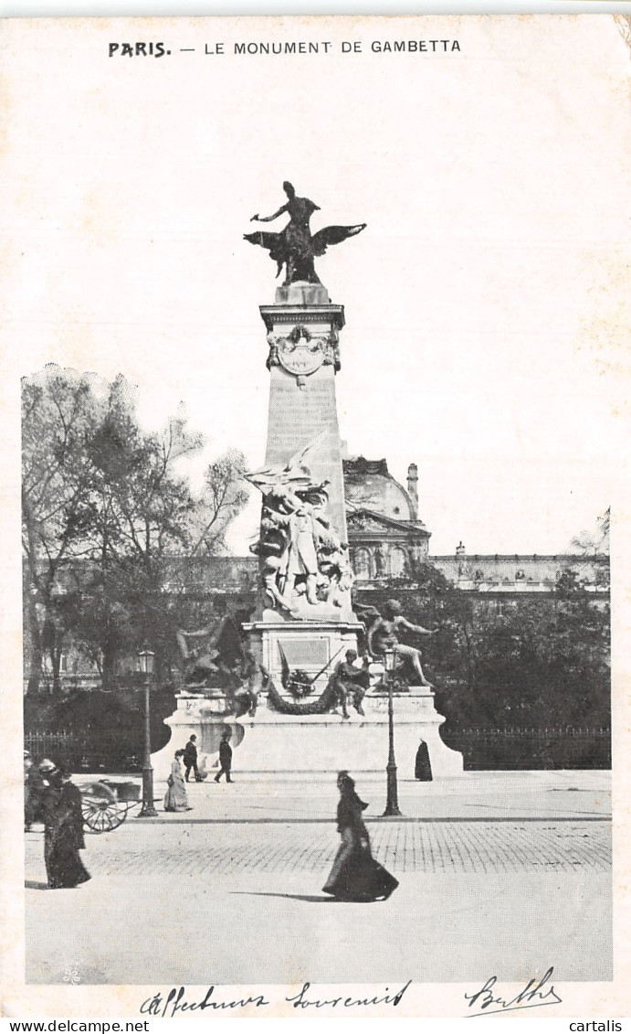 75-PARIS LE MONUMENT DE GAMBETTA-N°4475-B/0235 - Altri & Non Classificati