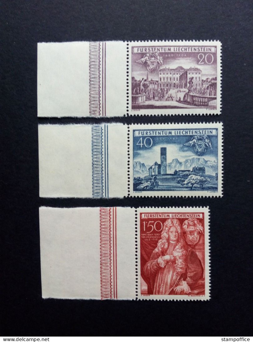 LIECHTENSTEIN MI-NR. 281-283 POSTFRISCH(MINT) RANDSTÜCK 250 JAHRE ERWERB SCHELLENBERG 1949 - Unused Stamps