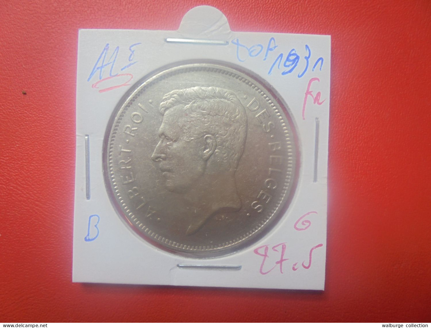 Albert 1er. 20 Francs 1931 FR POS.B (A.2) - 20 Francs & 4 Belgas