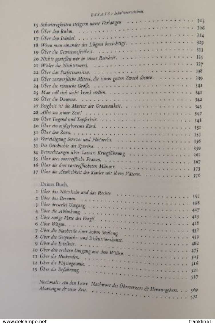 Essais. Erste moderne Gesamtübersetzung von Hans Stilett.