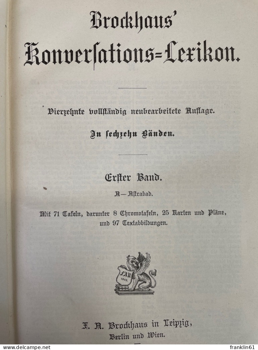 Brockhaus Konversations-Lexikon. 16 Bände Plus Supplementband. KOMPLETT. - Lexicons