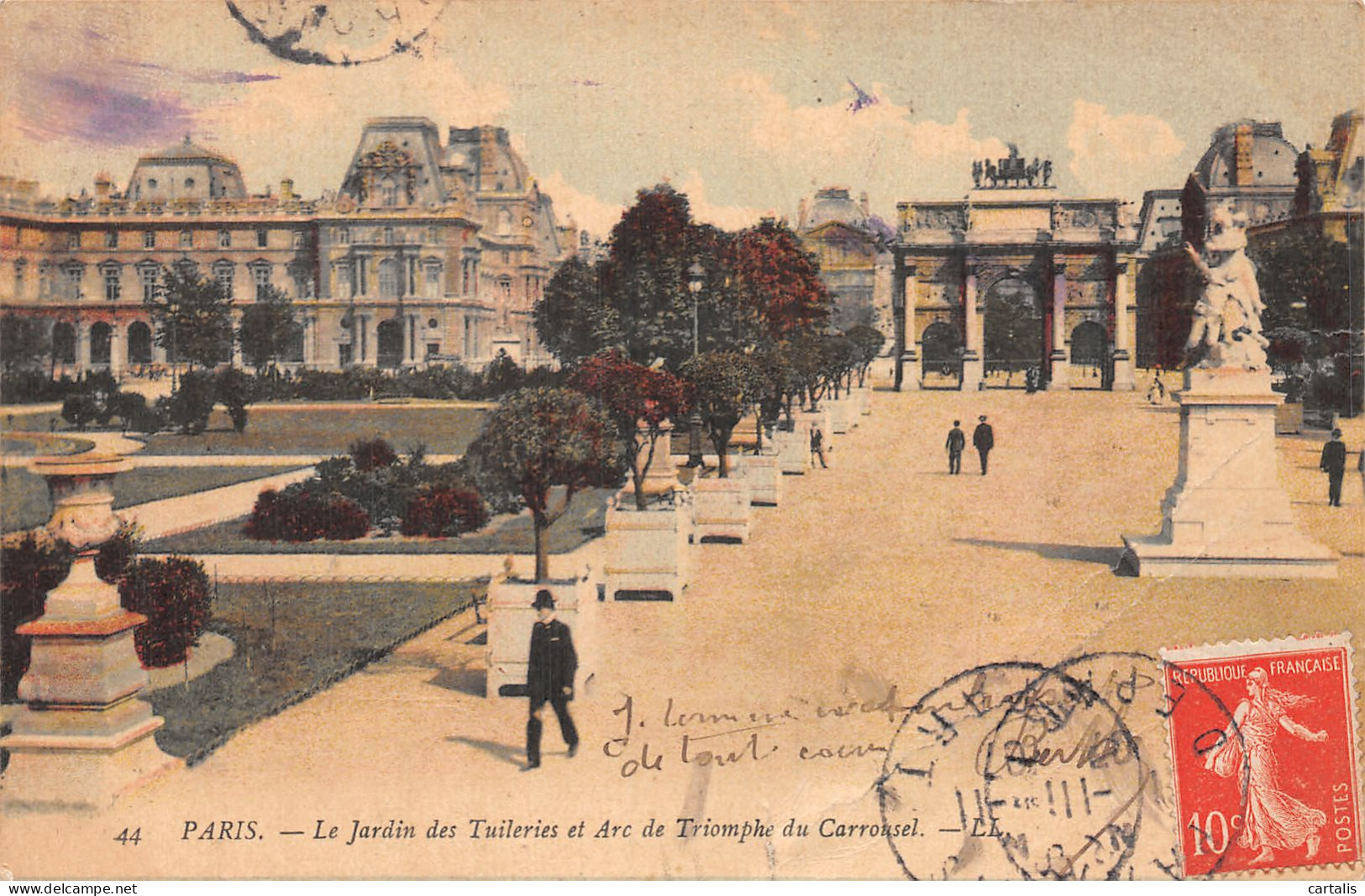 75-PARIS LE JARDIN DES TUILERIES ET ARC DE TRIOMPHE DU CARROUSEL-N°4475-F/0233 - Autres & Non Classés