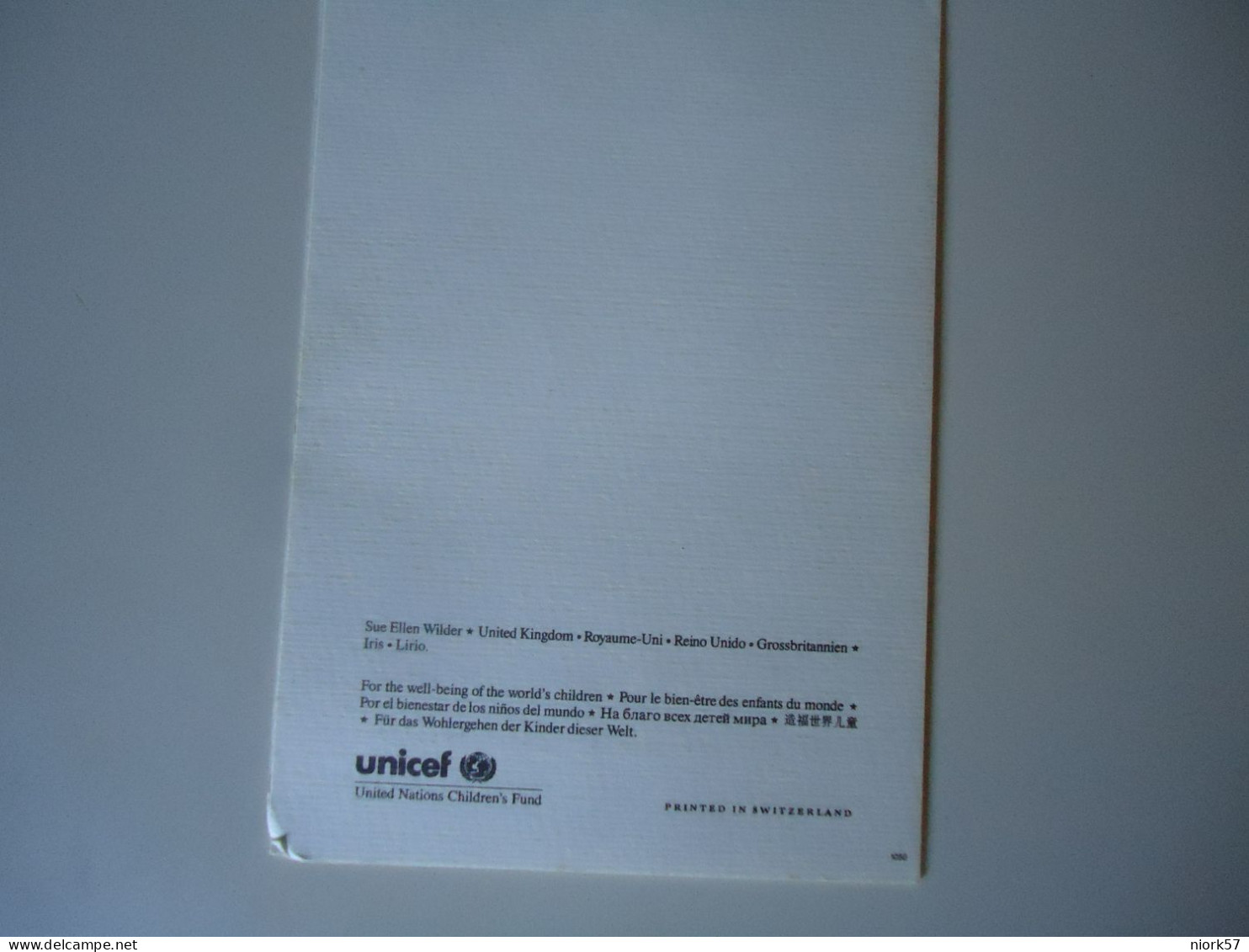 UNICEF    POSTCARDS  ORHIDS   PURHASES 10% DISCOUNT - Flores