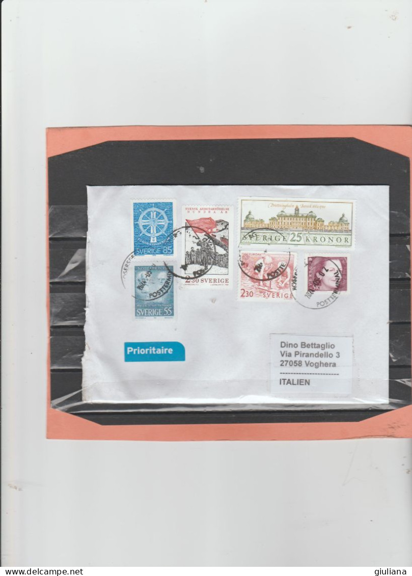 Svezia 2024 - Busta Priority X L'Italia Affrancata Con 6 Stamps - Brieven En Documenten