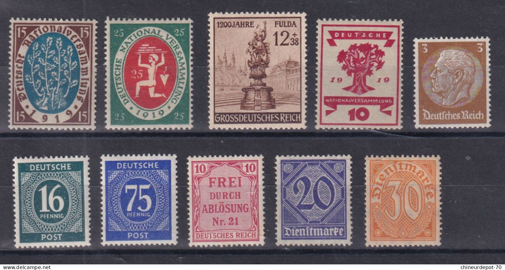 Timbres Allemagne Deutsche Neufs * Avec Charnières - Autres & Non Classés