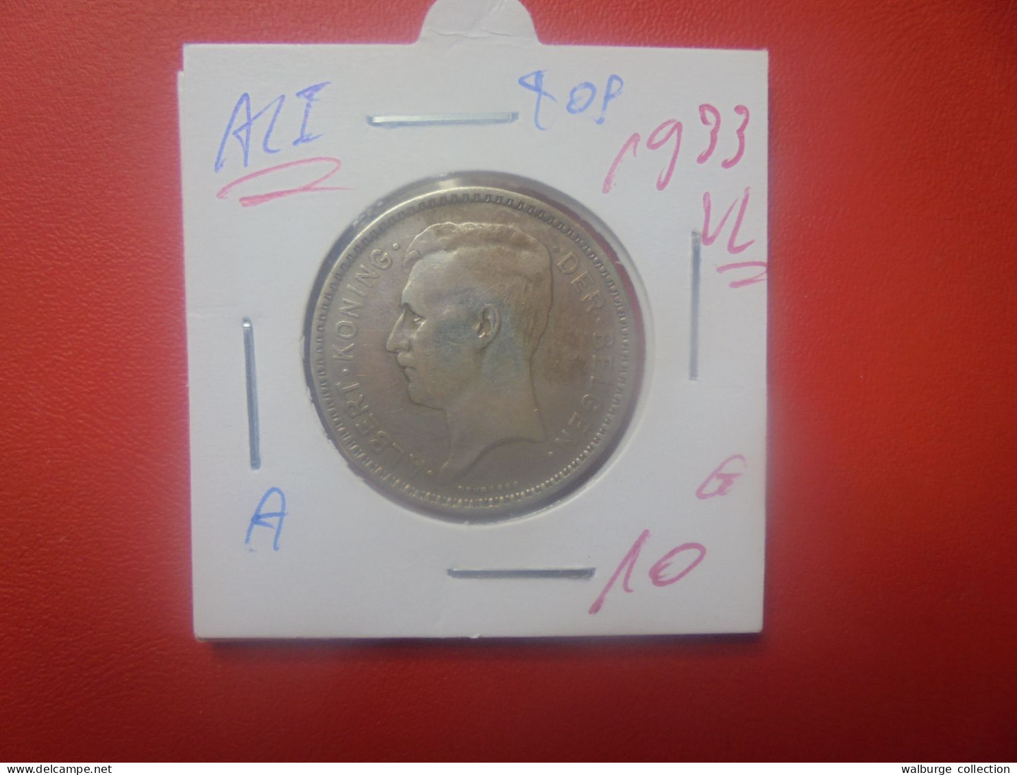 Albert 1er. 20 FRANCS 1933 VL POS.A ARGENT (A.2) - 20 Francs & 4 Belgas